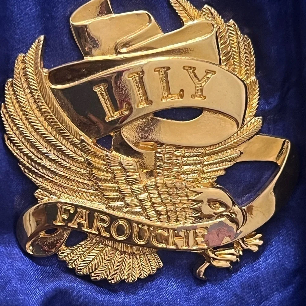 Lily Farouche Vintage Blue Ski Bomber Jacket w/Gold Dragon & Phoenix Size S/M